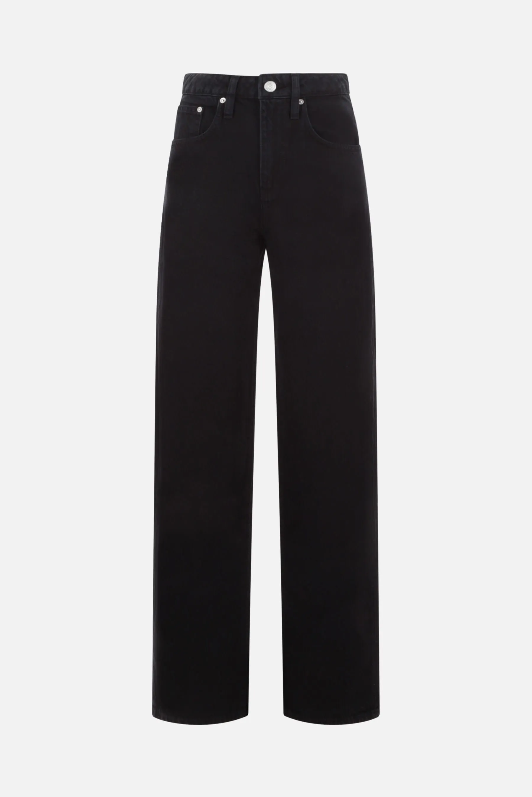 ultra-high-rise barrel rigid denim jeans