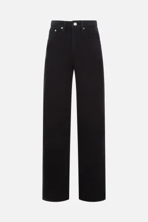 ultra-high-rise barrel rigid denim jeans